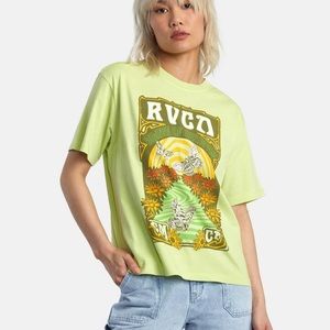 RVCA WOMEN'S SWIRL ANYDAY T-SHIRT DAIQUIRI GREEN | Graphic T Lime Green
